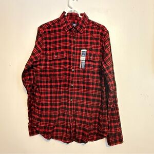 George Men's Red and Black Checkered Shirt Size Medium 38-40 Soft New